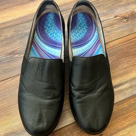 Dansko Jessica Black Nappa Leather Slip On Clogs Women's size 40/9.5-10 - Picture 4 of 7